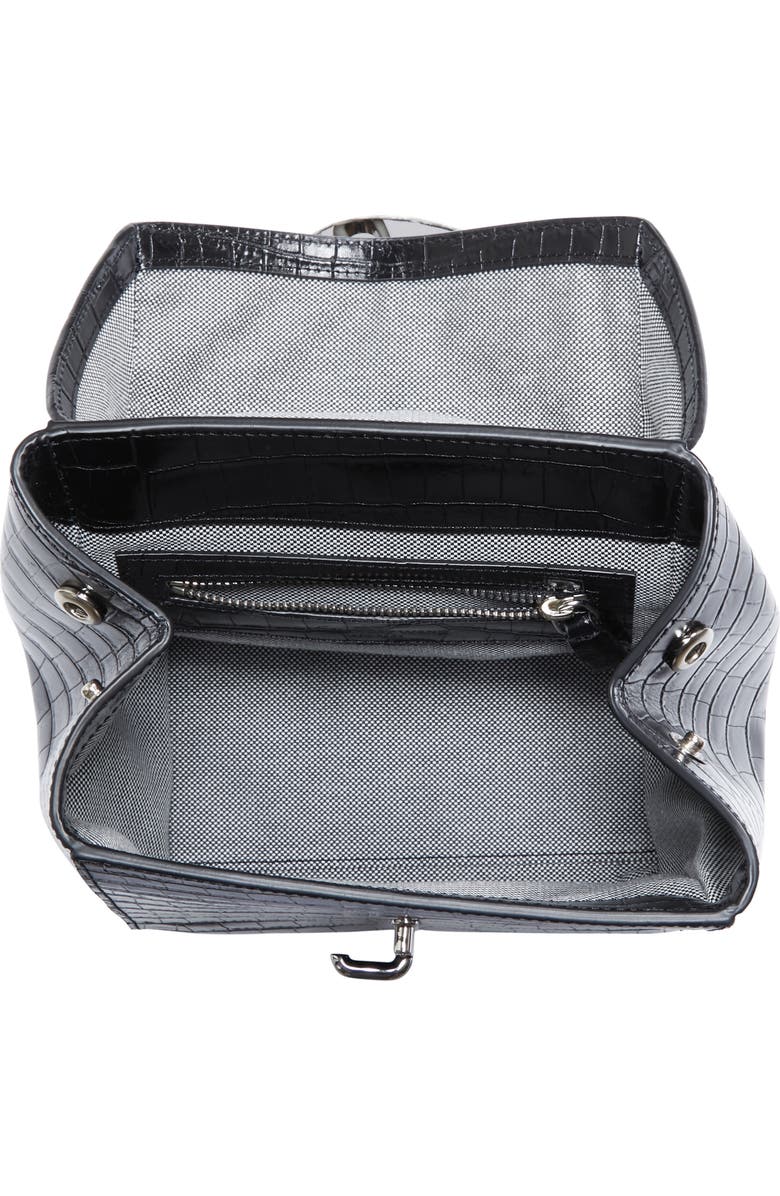 Alexander Wang Hook Mini Croc Embossed Leather Backpack, Alternate, color,