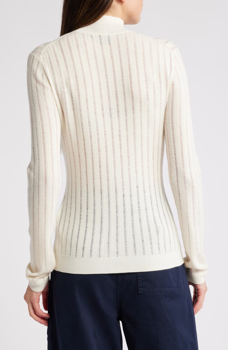 BOSS Fatirami Rib Wool Mockneck Sweater, Alternate, color, Open Wht