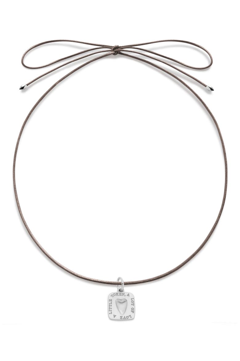 Love Token Cord Necklace, Main, color, STERLING SILVER