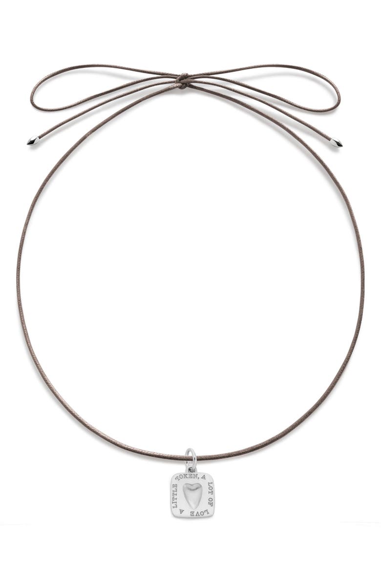 Monica Vinader Love Token Cord Necklace, Main, color, Sterling Silver