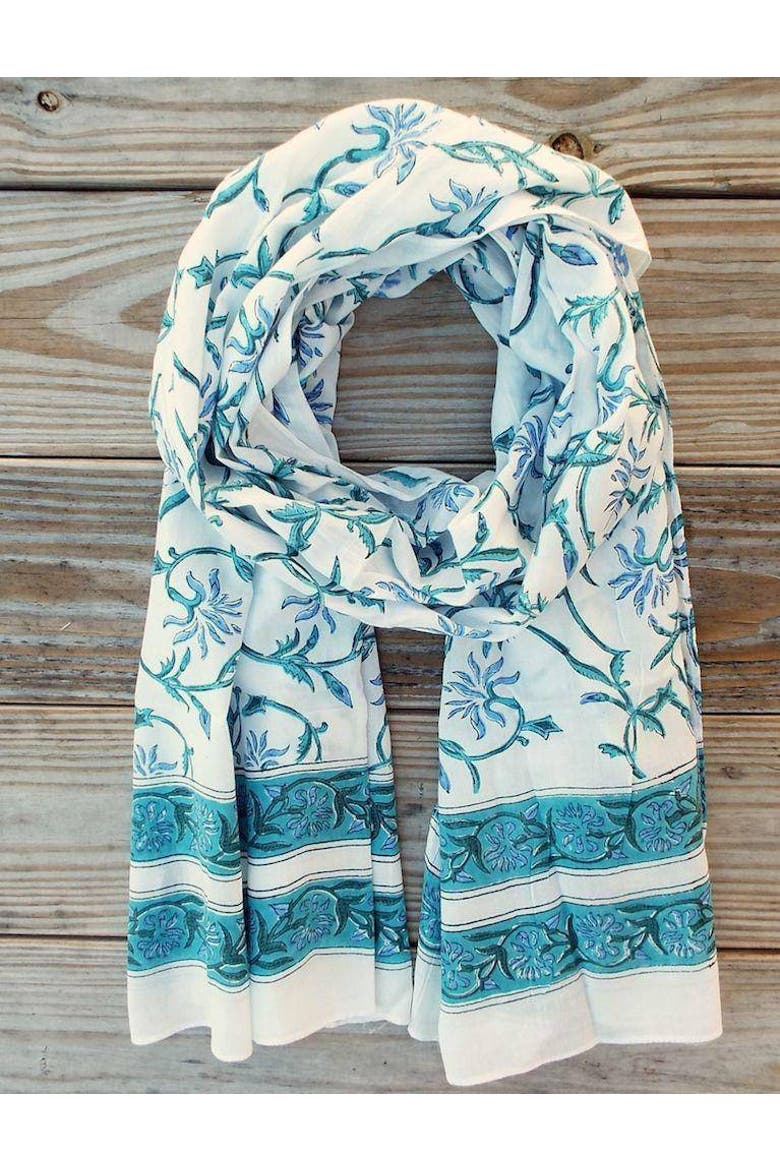 Vintage Floral Scarf, Alternate, color, Green