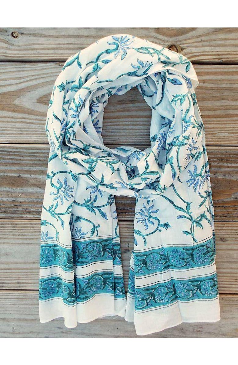 Passion Lilie Vintage Floral Scarf, Alternate, color, Green