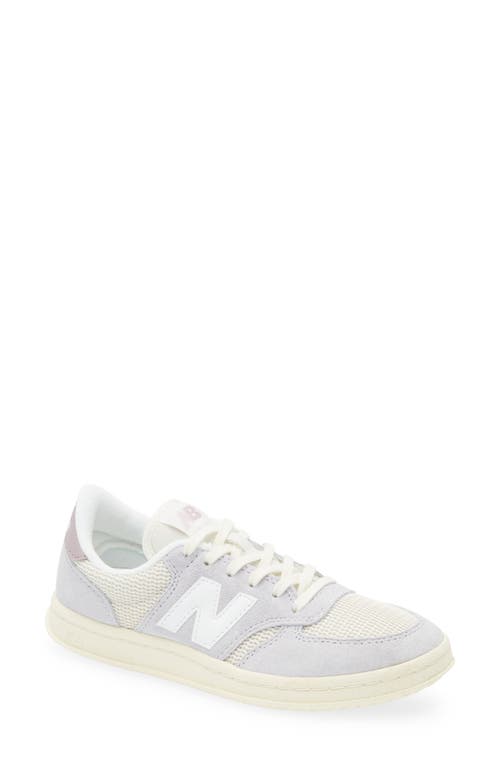 New Balance T Leather Sneakers In Pearl Grey/linen