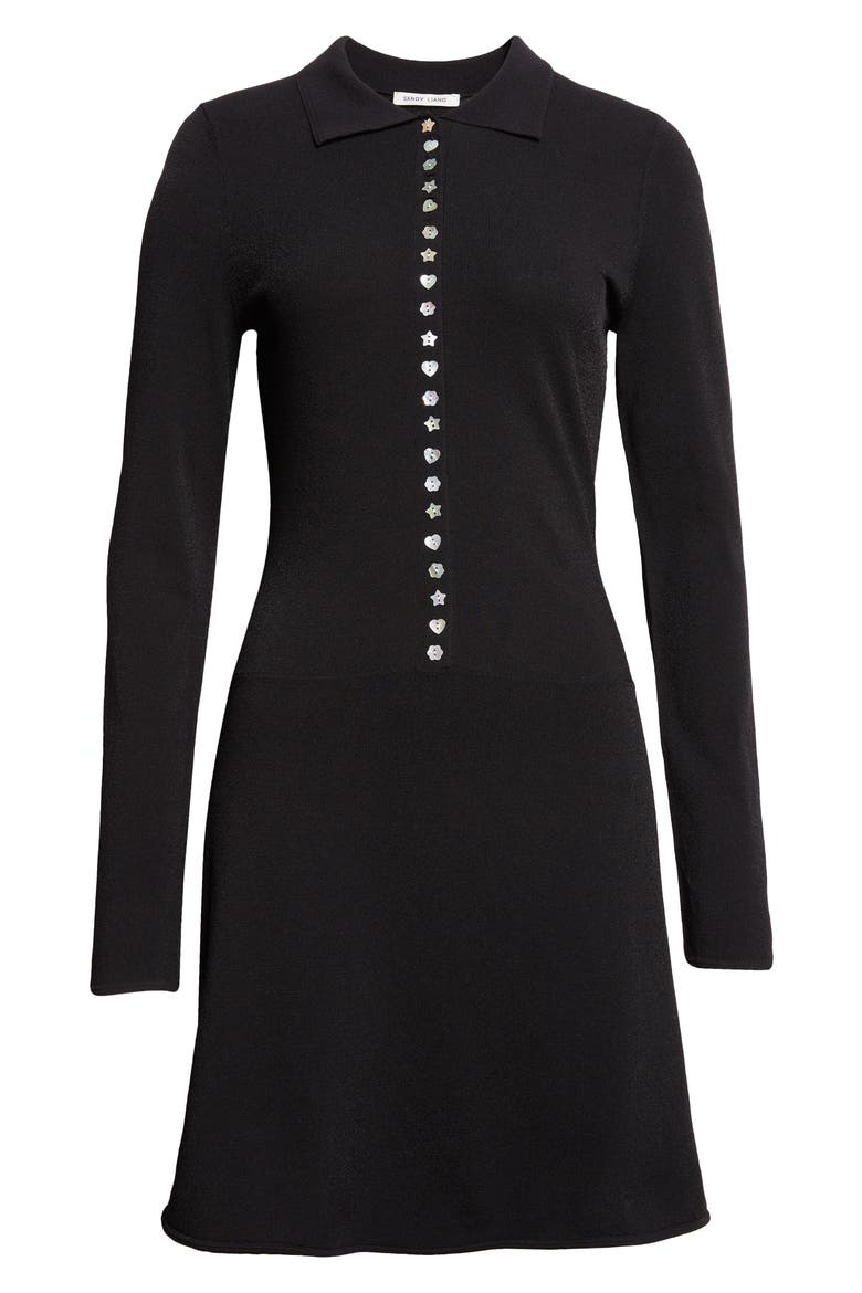 Lori Long Sleeve Knit Dress, Alternate, color, BLACK