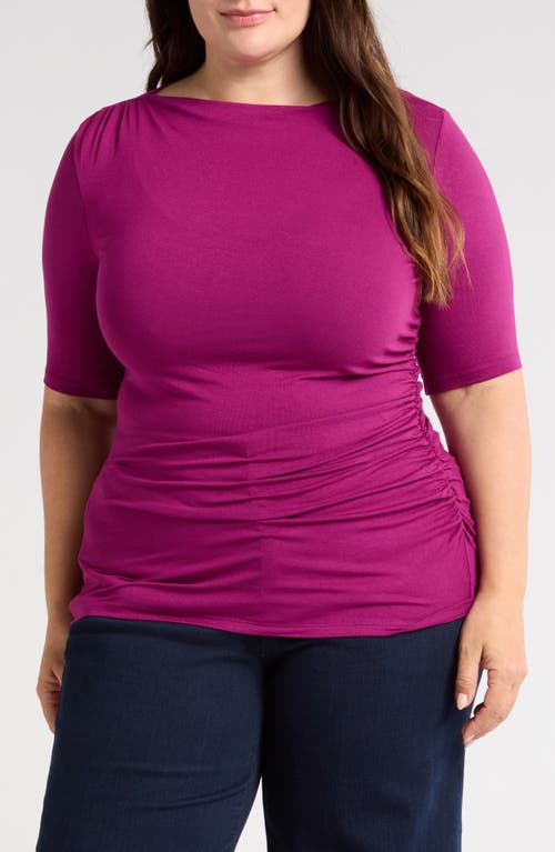 Universal Standard Louise Boatneck Stretch Jersey Top in Rothko Purple 
