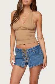 EDIKTED Jaynee Crop Halter Top