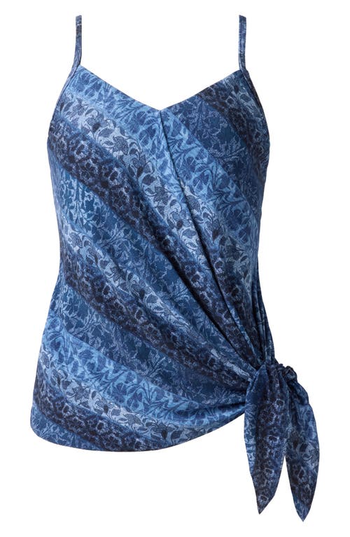 Magicsuit Womens Via Roma Alex Underwire Tankini Top Ruched Bottoms In Blue Multi