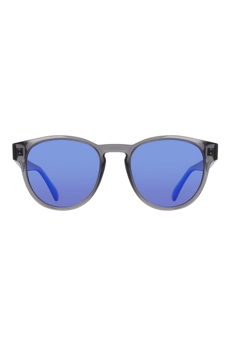53mm Round Sunglasses, Main, color, SHINY CRYSTAL GREY