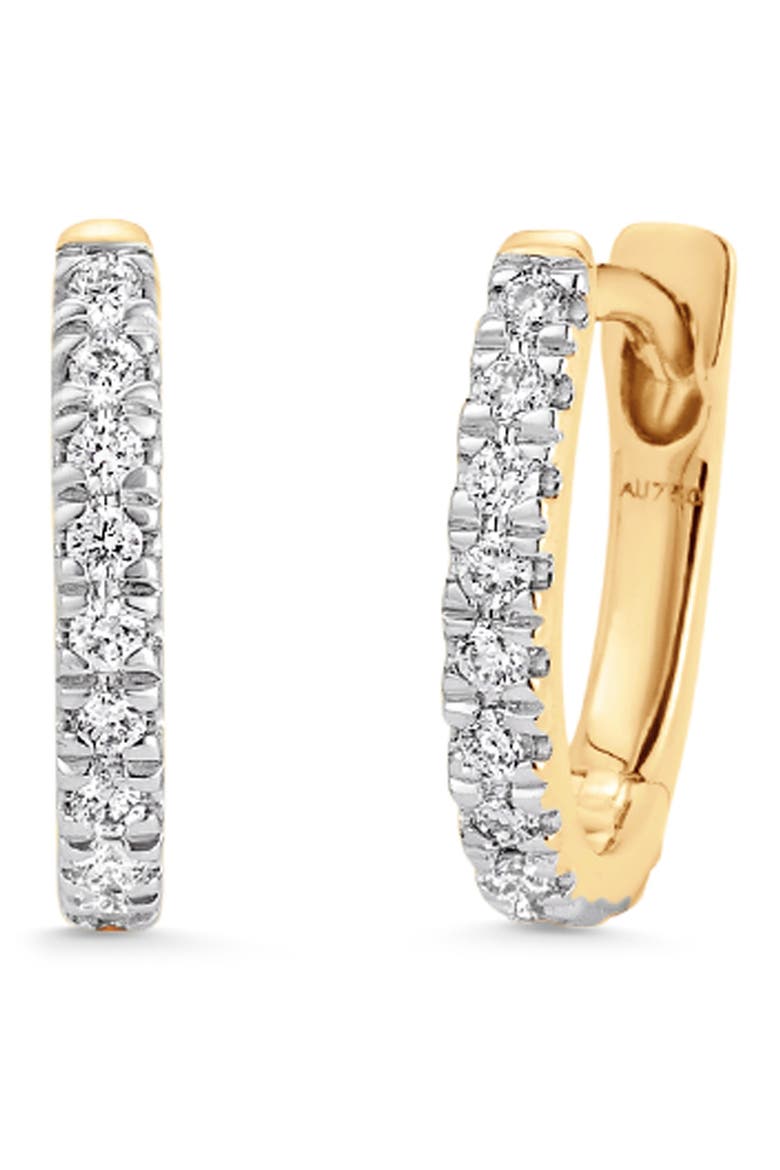 Dujour Pavé Diamond Hoop Earrings, Main, color, YELLOW GOLD