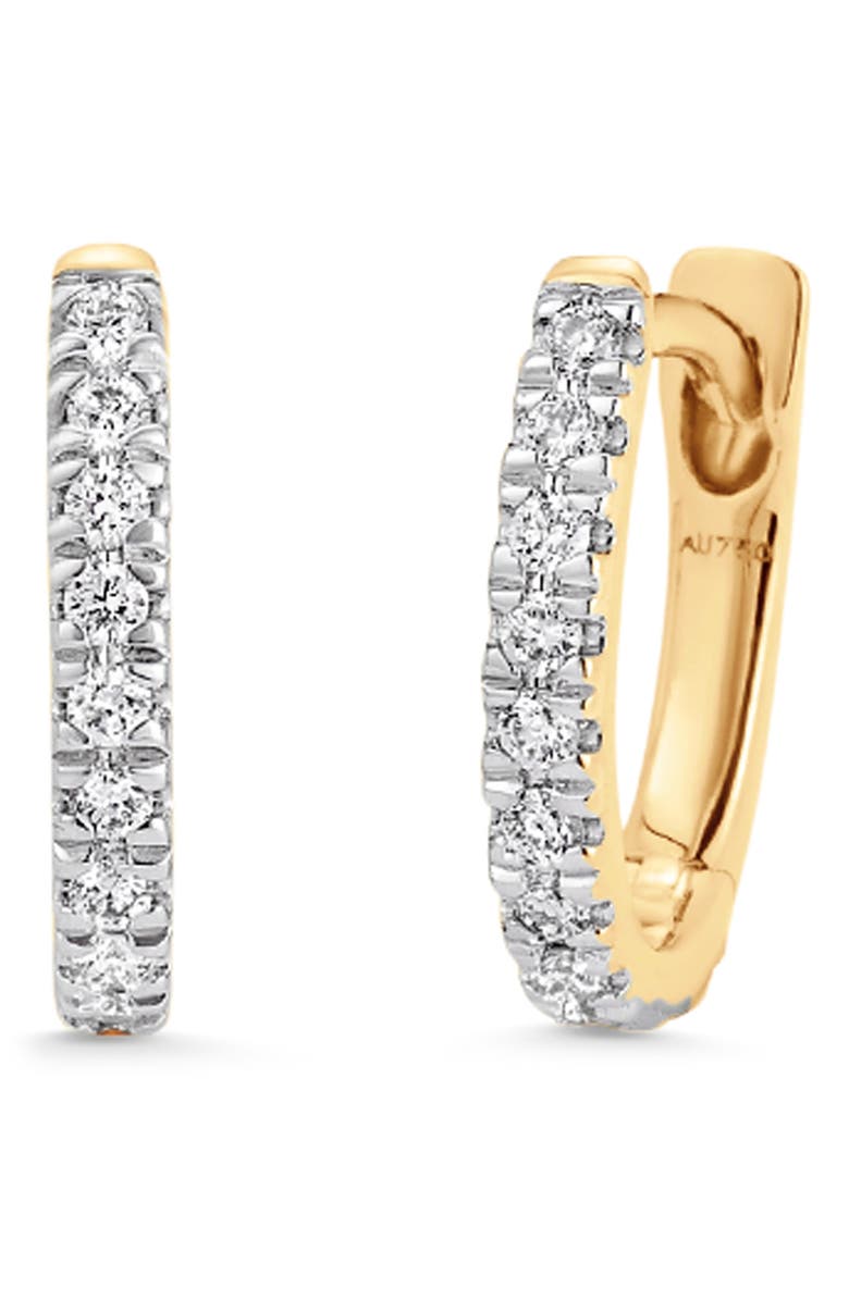 Sara Weinstock Dujour Pavé Diamond Hoop Earrings, Main, color, Yellow Gold