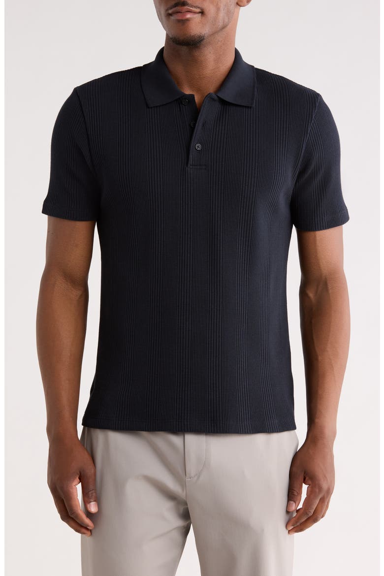 Variegated Waffle Polo, Main, color, COASTAL