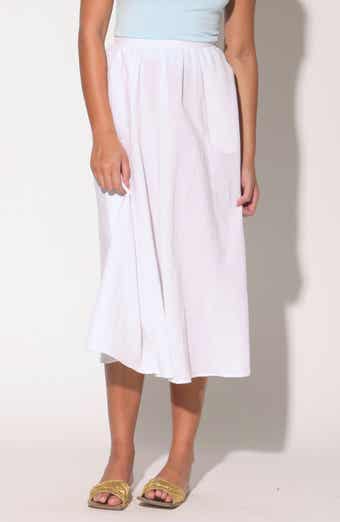 Walter Baker Sharon Cotton & Linen Midi Skirt