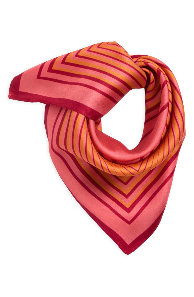 Nordstrom Print Silk Square Scarf, Alternate, color, Pink Square Geometric