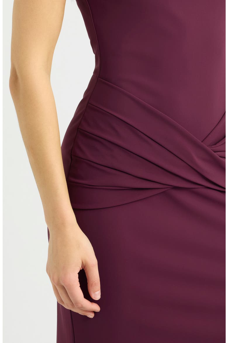 Zesika Halter Neck Jersey Gown, Alternate, color, BAROLO