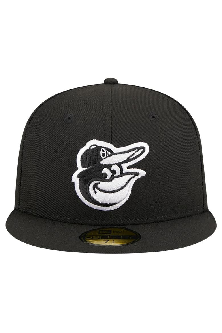 Men's New Era Black Baltimore Orioles Logo 59FIFTY Fitted Hat, Alternate, color, Black