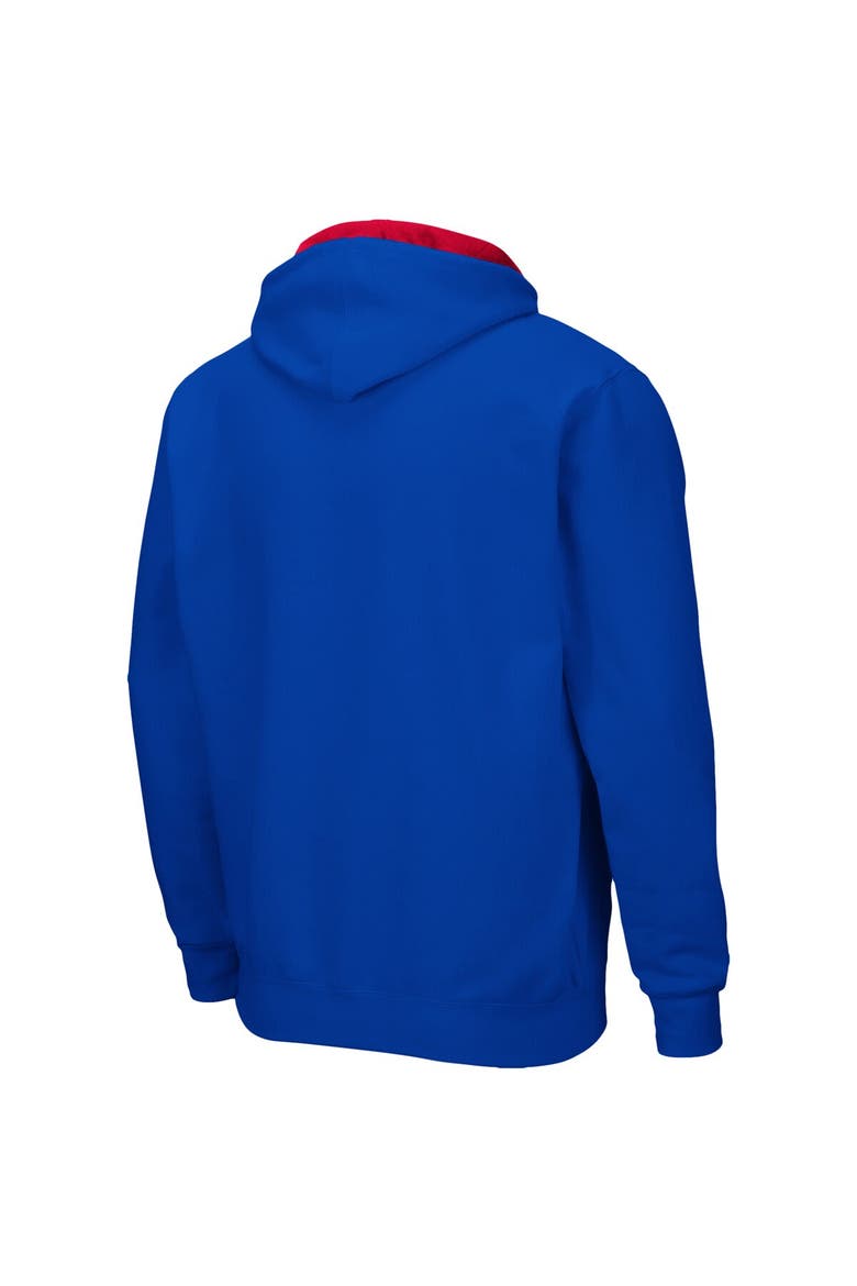 Men's Colosseum Royal Kansas Jayhawks Arch & Logo 3.0 Full-Zip Hoodie, Alternate, color, Royal