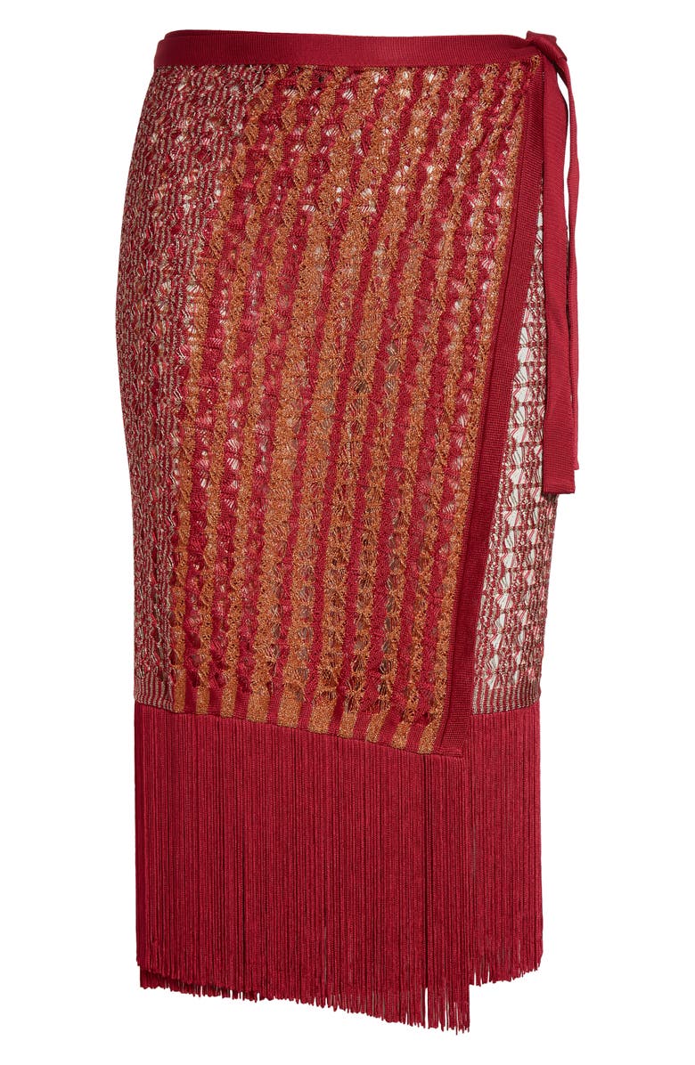 Missoni Open Knit Fringe Cover-Up Pareo, Alternate, color, Red Multi