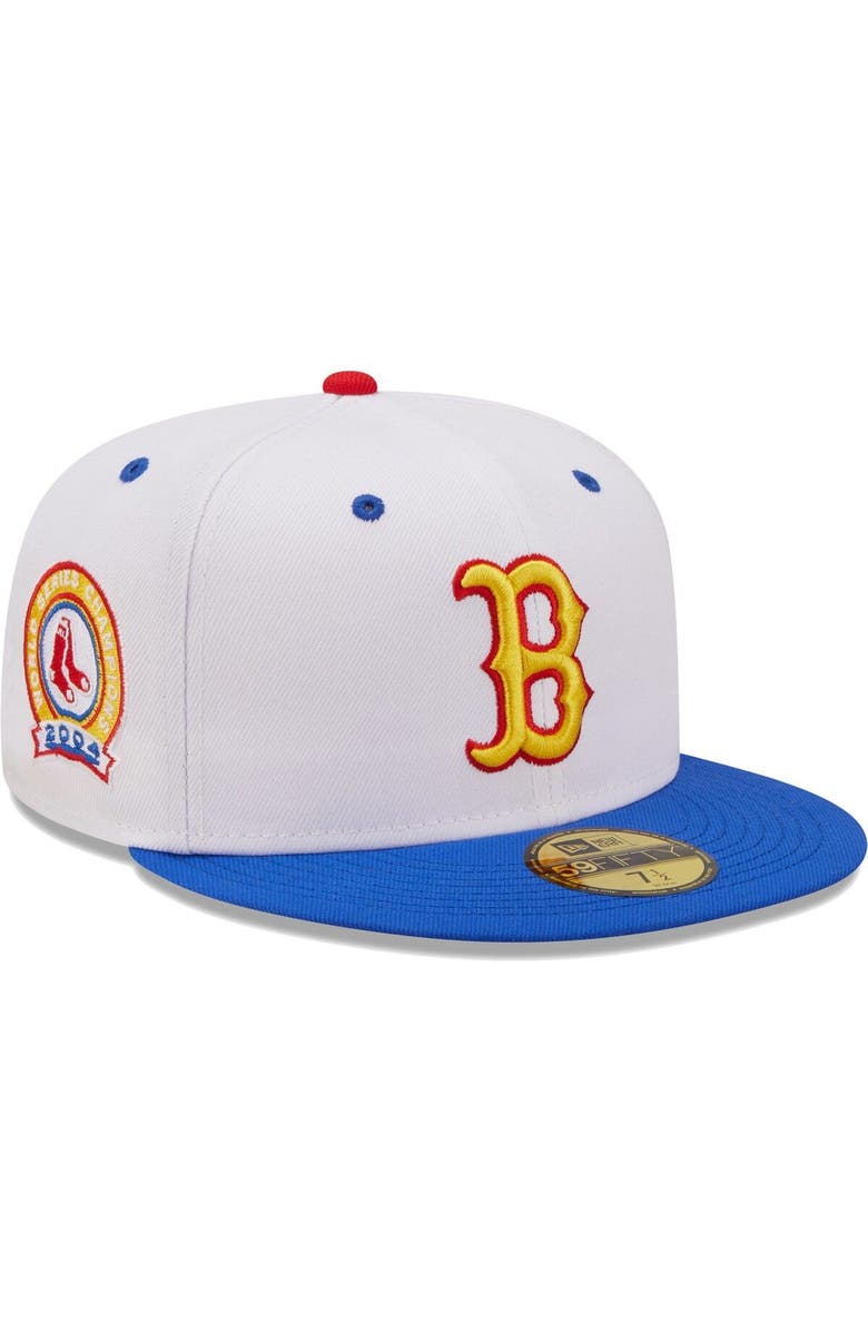 New Era Men's New Era White/Royal Boston Red Sox 2004 World Series Champions Cherry Lolli 59FIFTY Fitted Hat, Alternate, color, 