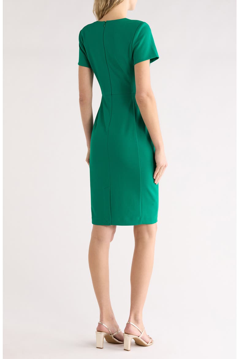 V-Neck Button Sheath Dress, Alternate, color, MEADOW