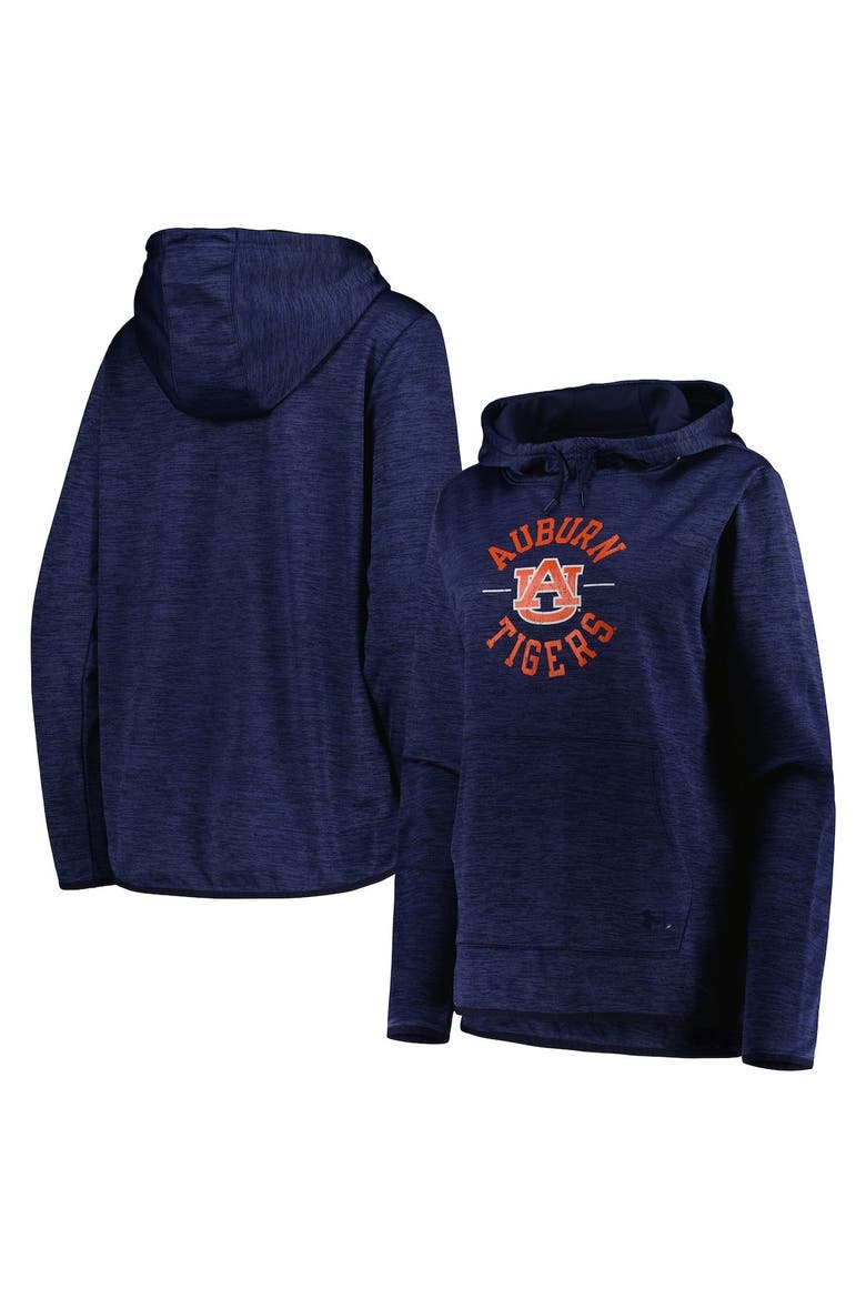 Women's Under Armour Heathered Navy Auburn Tigers Fleece Pullover Hoodie, Main, color, Heather Navy