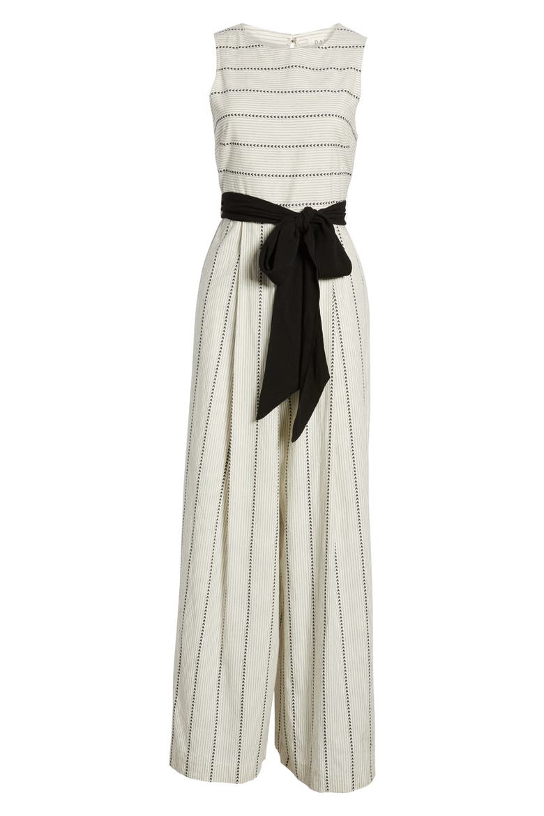 Damsel x THE ODELLS Stripe Wide Leg Cotton Jumpsuit, Alternate, color, RIDGECREST