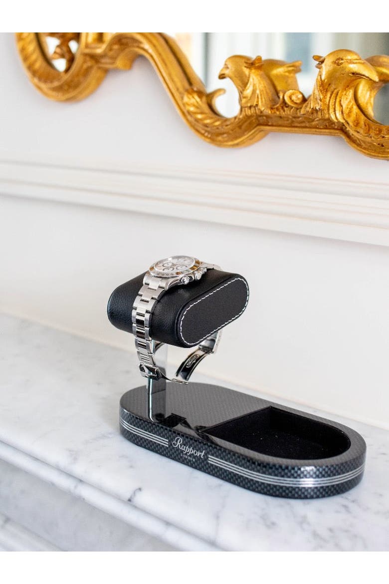 WATCH STAND WITH TRAY, Alternate, color, Carbon Fibre