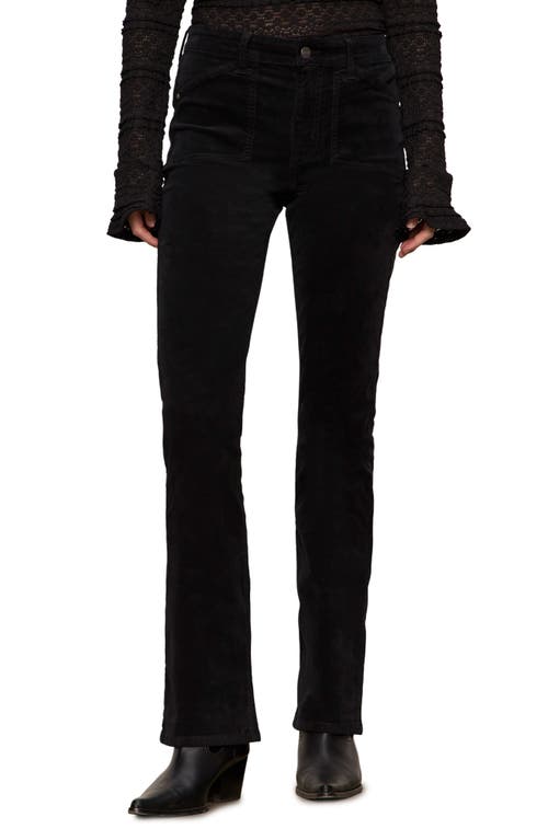 Sanctuary High Waist Bootcut Velveteen Pants In Black