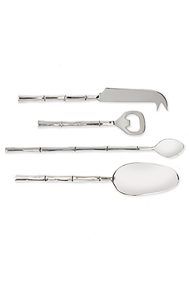 Grove Cocktail Accessories Set of 4, Main, color, Silver