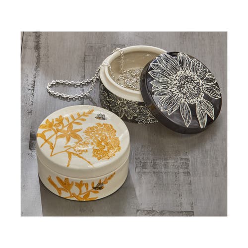 Tag Let It Bee Dark Ceramic Trinket Dish Decorative Tray In Black