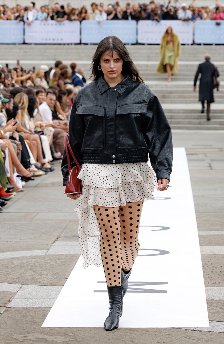 Topshop Boxy Faux Leather Bomber Jacket, Alternate, color, Black