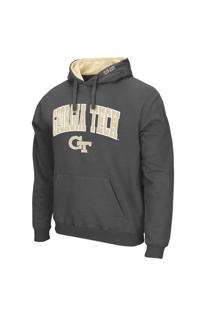 COLOSSEUM Men's Colosseum Charcoal Georgia Tech Yellow Jackets Arch and Logo Pullover Hoodie, Alternate, color, Charcoal