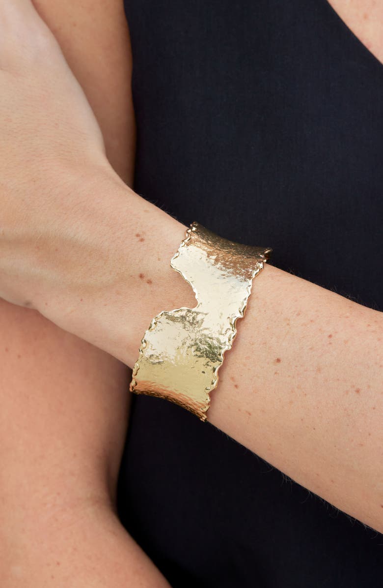 SAVVY CIE JEWELS Flex Cuff Bracelet, Alternate, color, Yellow