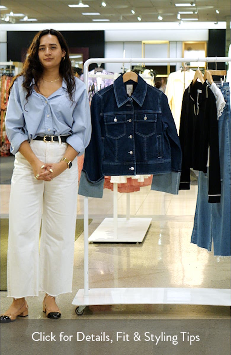 Isaline Wide Cuff Crop Denim Jacket, sales video thumbnail