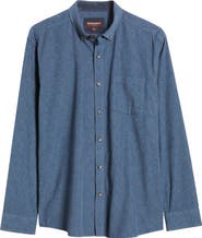 Johnston & Murphy Overdye Print Corduroy Button-Down Shirt