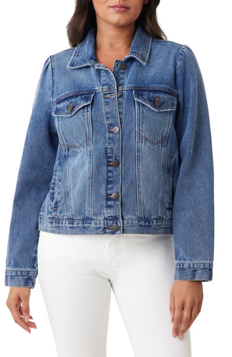 Puff Sleeve Crop Denim Jacket