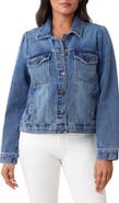 Kensie Puff Sleeve Crop Denim Jacket