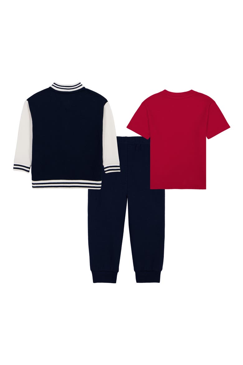 Kids' 3-Piece Bomber Jacket Set, Alternate, color, NAVY RED