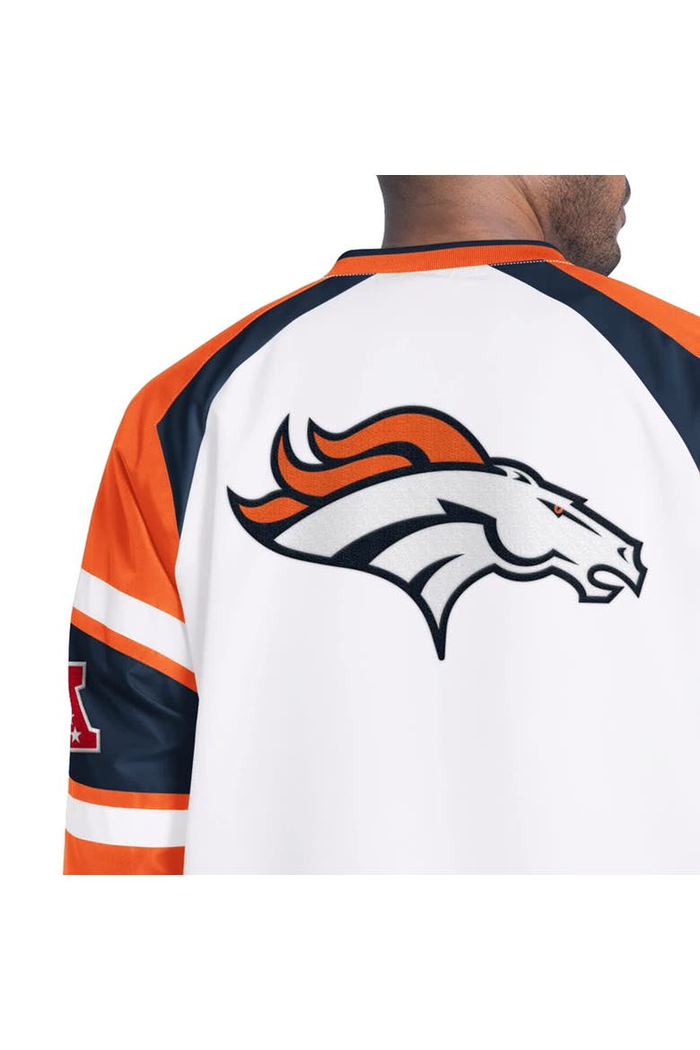 Men's Starter  White Denver Broncos Infield Play Raglan Pullover Jacket, Alternate, color, White