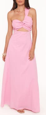 Petal & Pup Luna One-Shoulder Cutout Maxi Dress
