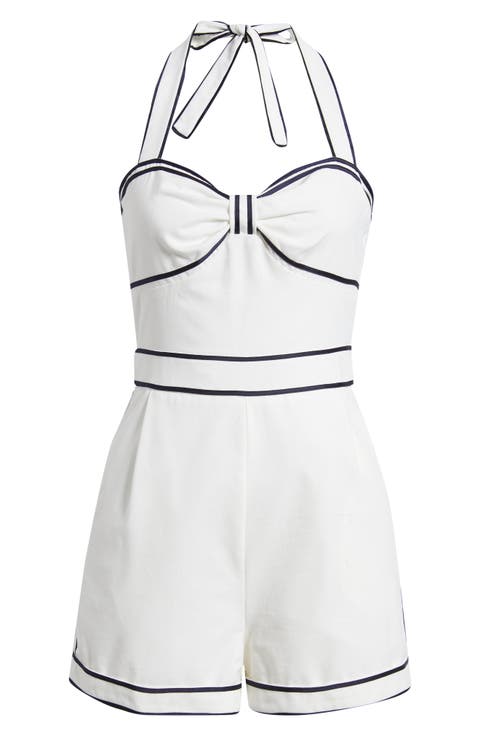 Anchor Stripe Halter Romper