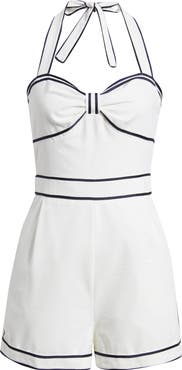 Line & Dot Anchor Stripe Halter Romper