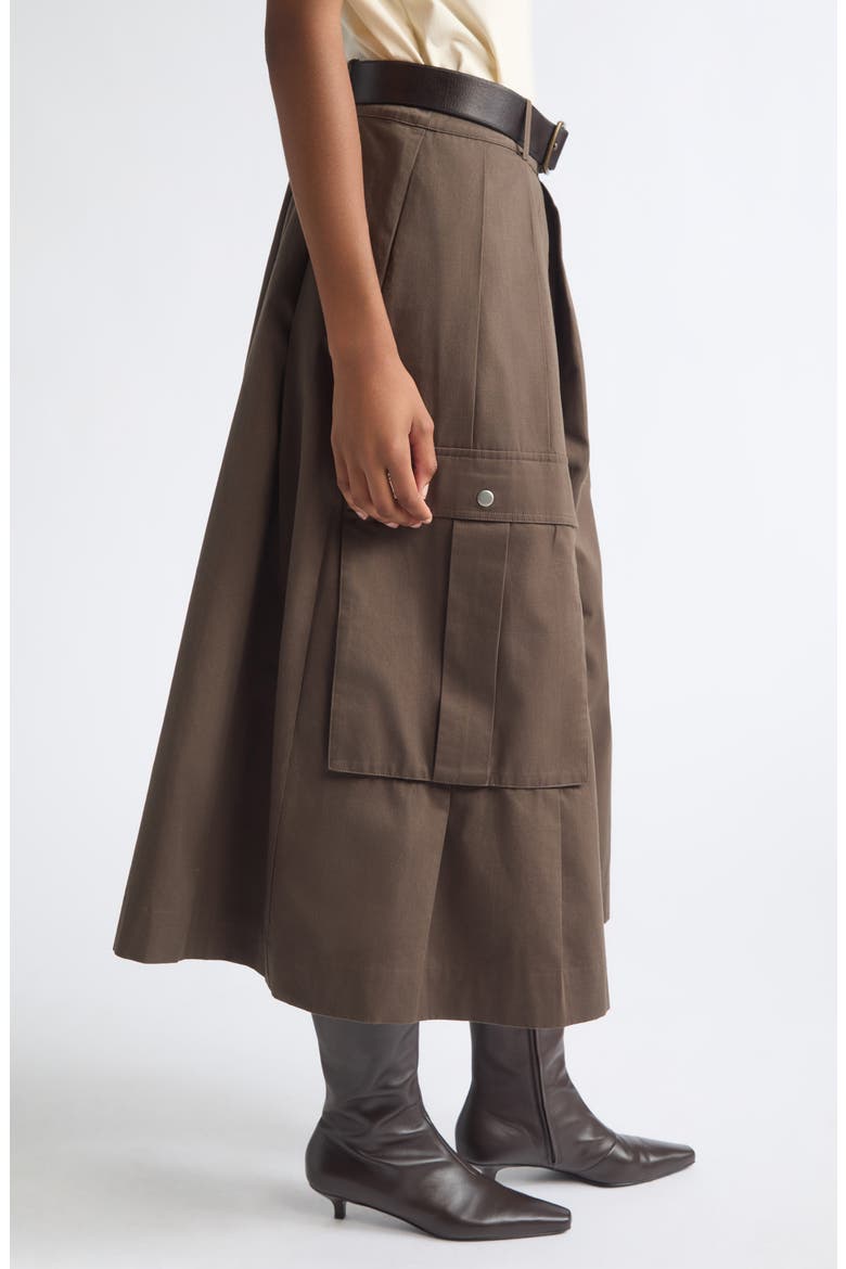 Tristan Pleated Cotton Culottes, Alternate, color, BROWN