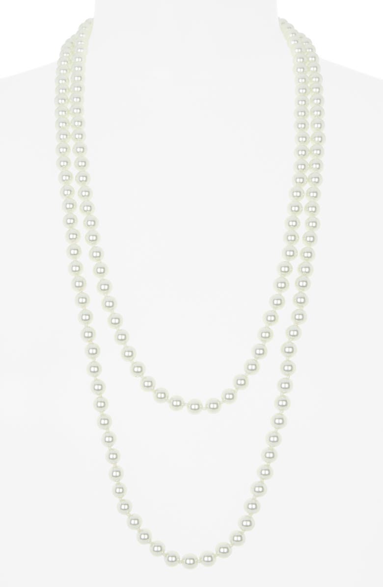 Kenneth Jay Lane Faux Pearl Layered Necklace, Alternate, color, White Pearl