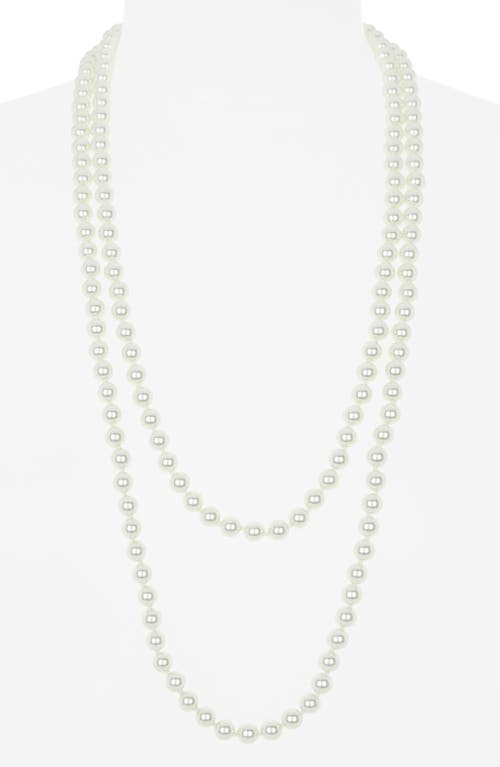 Kenneth Jay Lane Faux Pearl Layered Necklace In Metallic