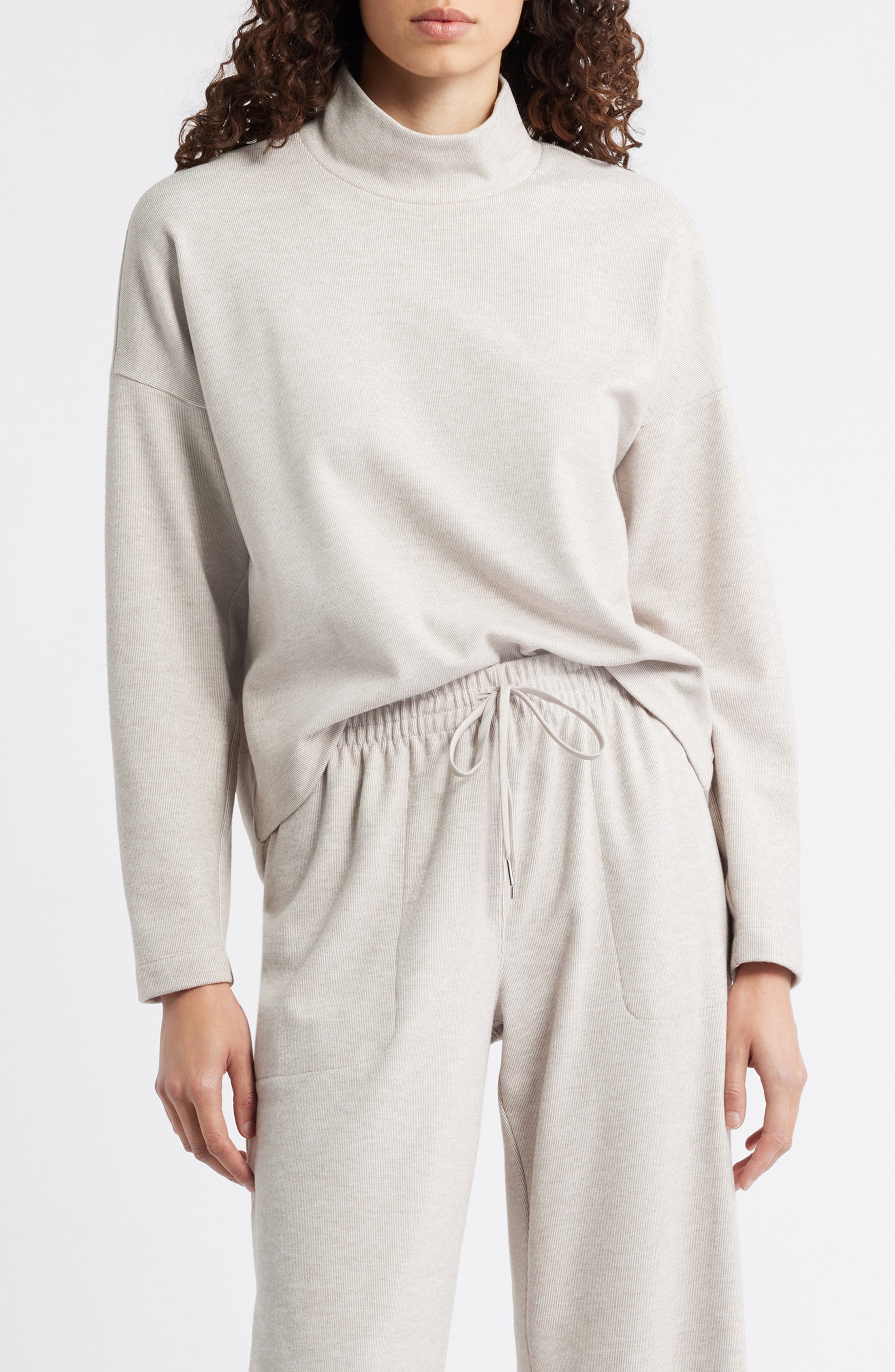 Caslon® Drop Shoulder Turtleneck Sweatshirt