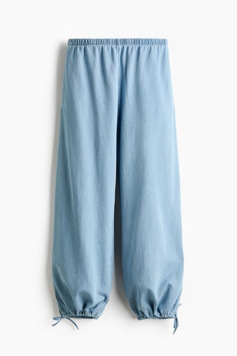 Balloon-leg Denim Trousers