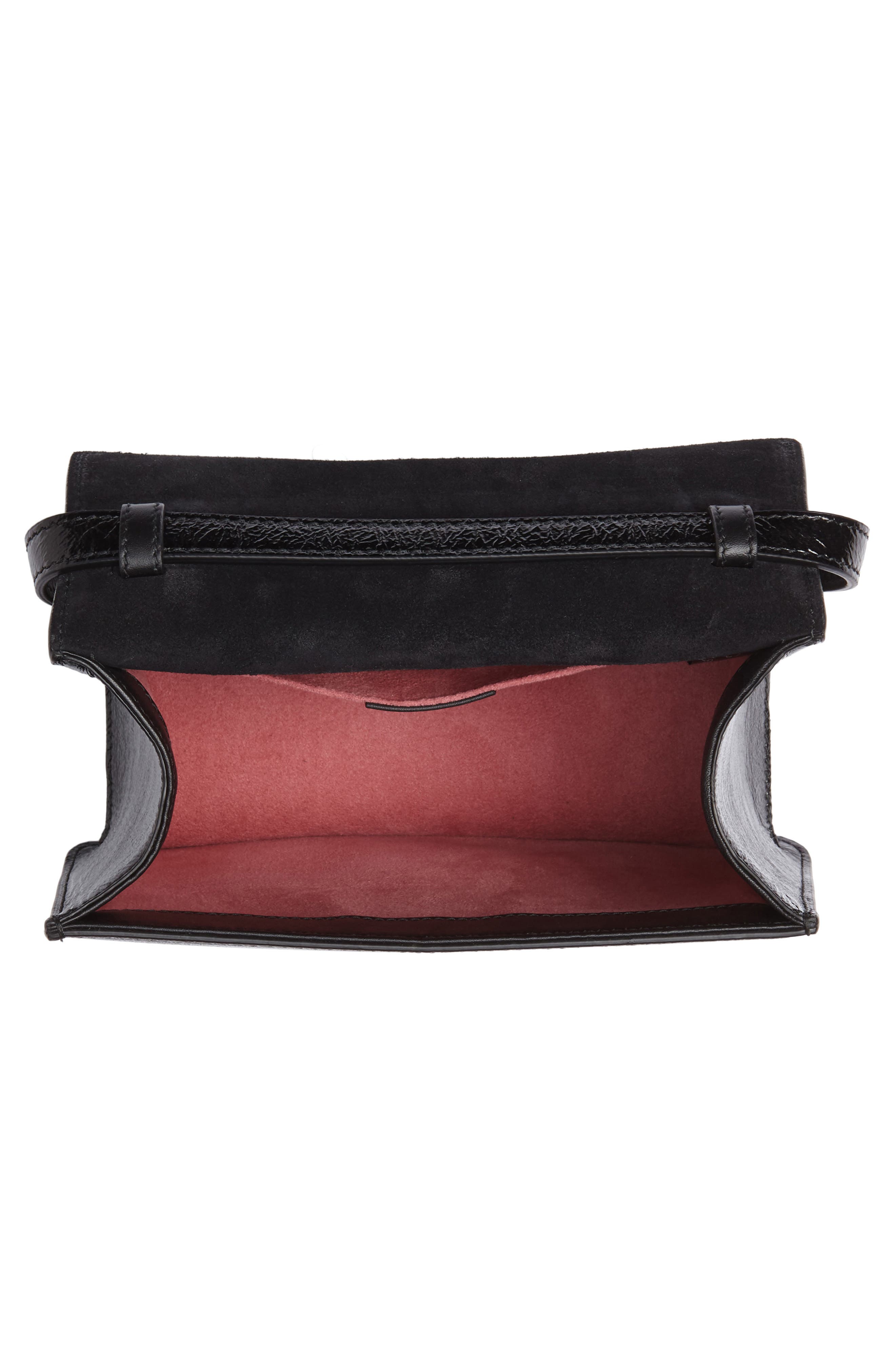 Gucci Mini Sylvie Flower Embroidery Leather Shoulder Bag, Alternate, color, 