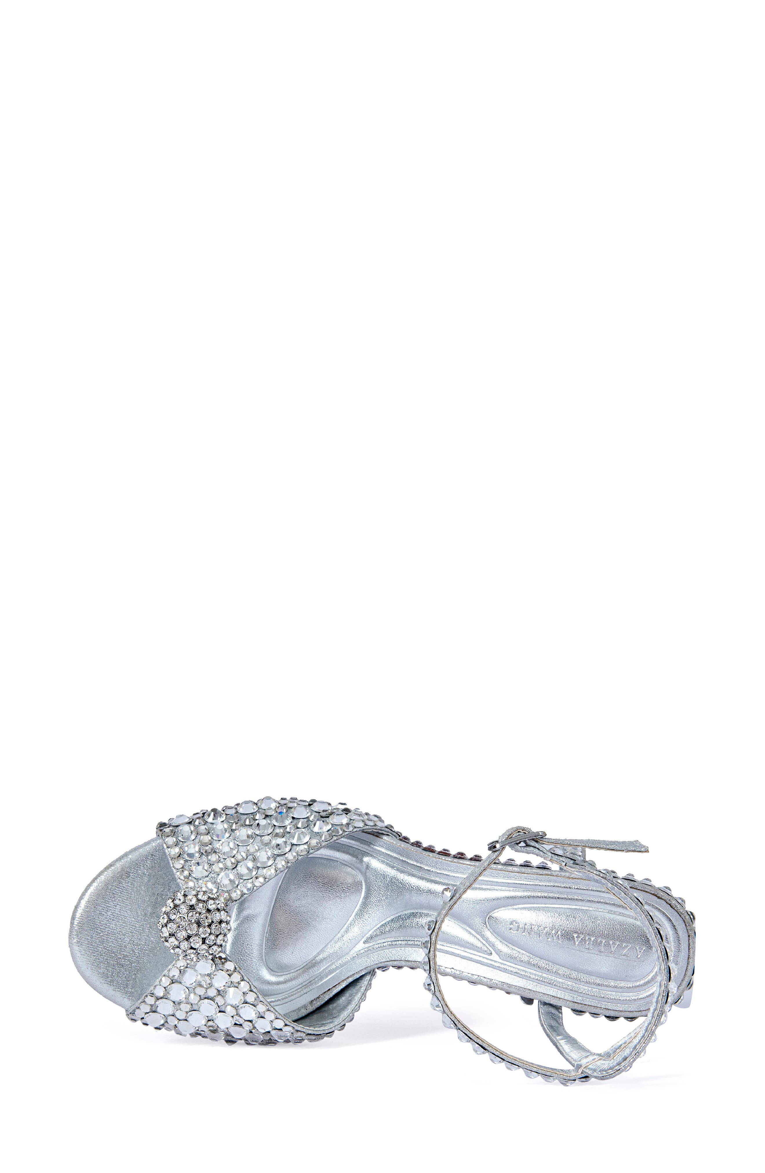 AZALEA WANG Odilie Crystal Studded Ankle Strap Sandal, Alternate, color, Silver