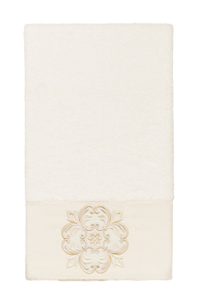 Linum Home Textiles Alyssa Embellished Bath Towel - Cream, Main, color, Cream