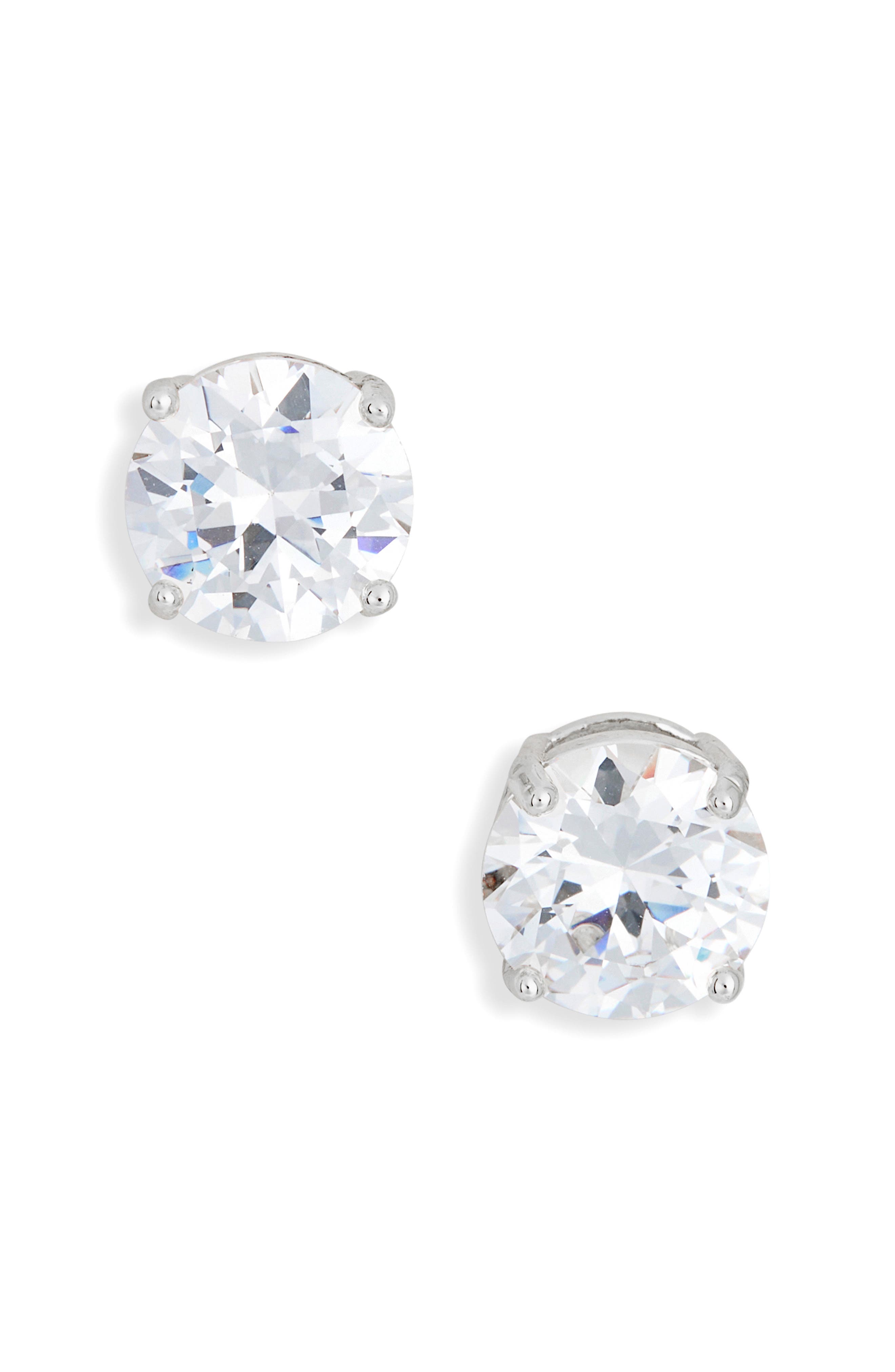 Round Cubic Zirconia Stud Earrings